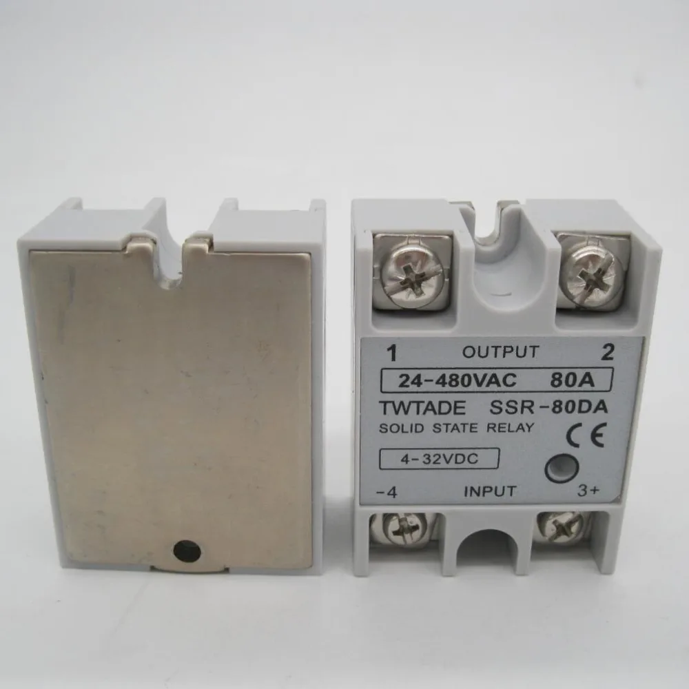 TWTADE/Высококачественный однофазный твердотельный релейный модуль SSR-80DA 3-32 В постоянного тока до 24-480 В переменного тока SSR-80 да ССР 80А