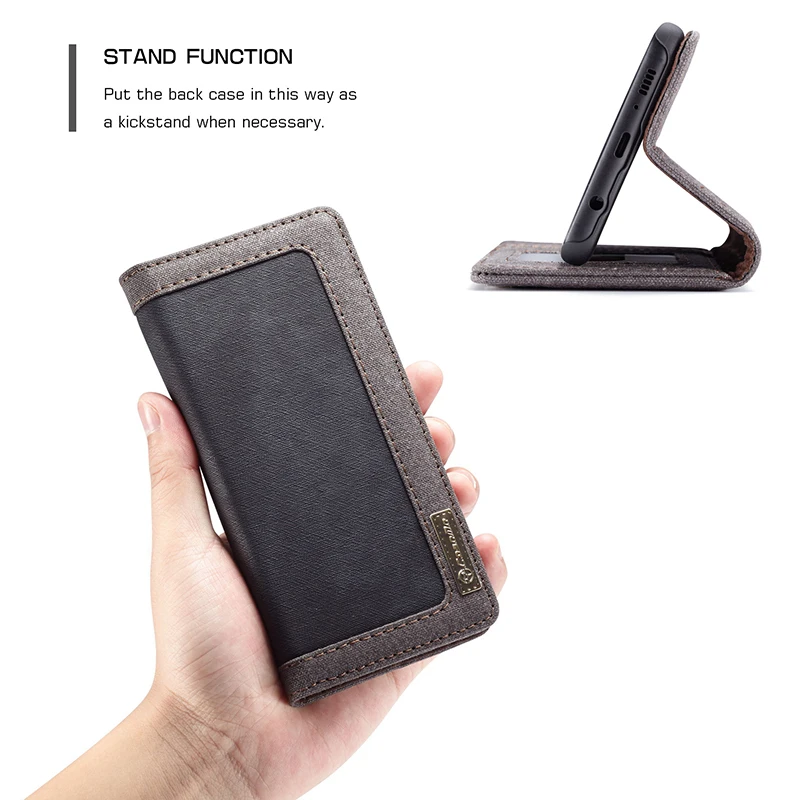 CaseMe для samsung S8 S9 S10 Plus S10+ S10e бизнес Магнитный джинсовый Canva кошелек Подставка чехол для телефона Galaxy S7 S6 Edge Note 9 8