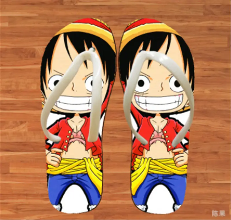Домашние тапочки с принтом аниме; один предмет; Luffy Chopper ace; Косплей; мужские и женские туфли на плоской подошве; Повседневная летняя нескользящая обувь унисекс - Цвет: 16