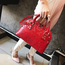 HANYUNA BRAND New Fashion Hollow-Out Design Women Shell Bags Luxury PU Leather Ladies Bags Up-to-date European Bags