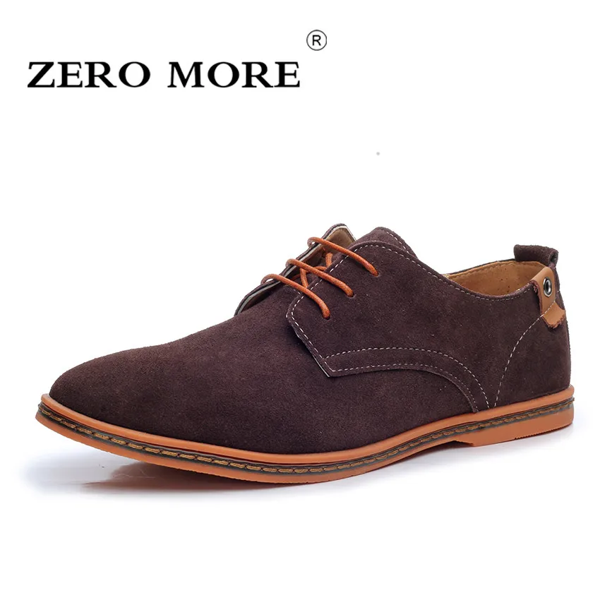 

ZERO MORE Mens Shoes Large Sizes Formal Hot Sale Cow Suede Leather Black Casual Luxury Shoes For Men 2019 British Men Shoes
