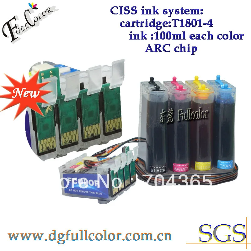 

Free Shipping Hot T1811 T1801 CISS Ink System With ARC Chip And Inks For XP-30 XP-102 XP-202 XP-205 XP-302 Printer