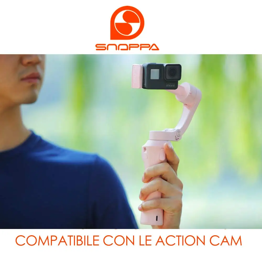 Snoppa Atom Foldable Pocket Sized 3 axis Smartphone Handheld Gimbal Stabilizer for GoPro Smartphones, Wireless Charging 5