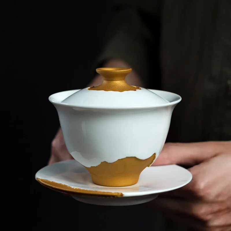 

TANGPIN ceramic gaiwan teacup handmade ceramic chawan chinese kung fu tea sets drinkware 200ml