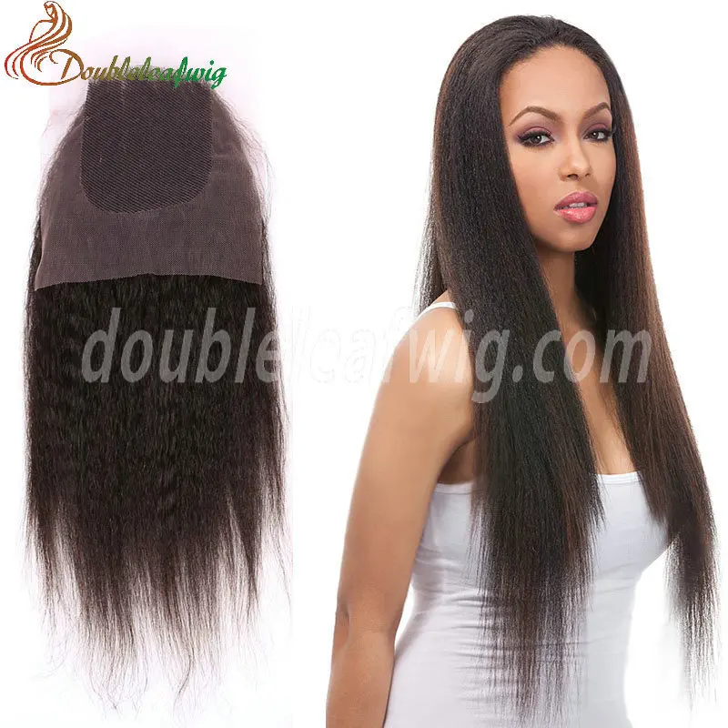 Doubleleafwig (DLW) 3.5*4inch brazilian virgin kinky straight lace closure hair extension | Красота и здоровье