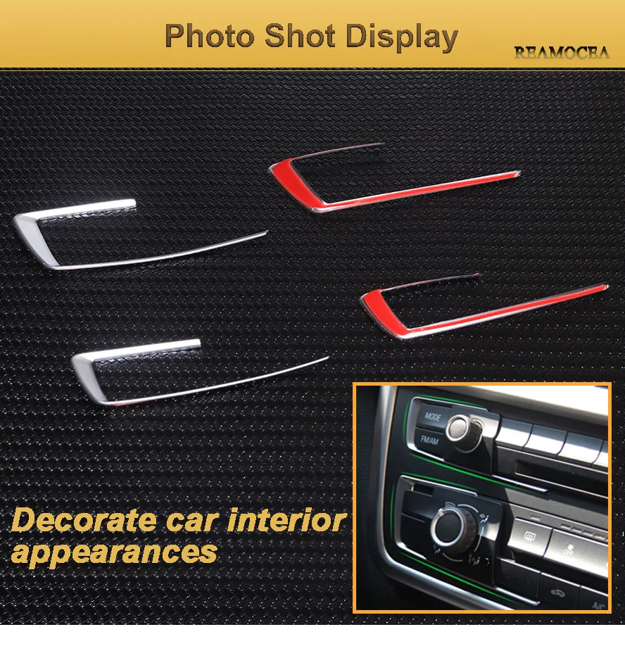 Reamocea 1 Set Silver Chrome Dashboard Console Cover Trim for BMW 3 4 Series F30 F31 F32 F34 F36 316 318 320 420 2013 2014 2015 (8)