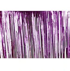 92*245 см металлический Фольга Шторы свадебный фон День рождения украшения детский праздничный костюм поставки гирлянды с кисточками Mariage Декор - Цвет: Purple