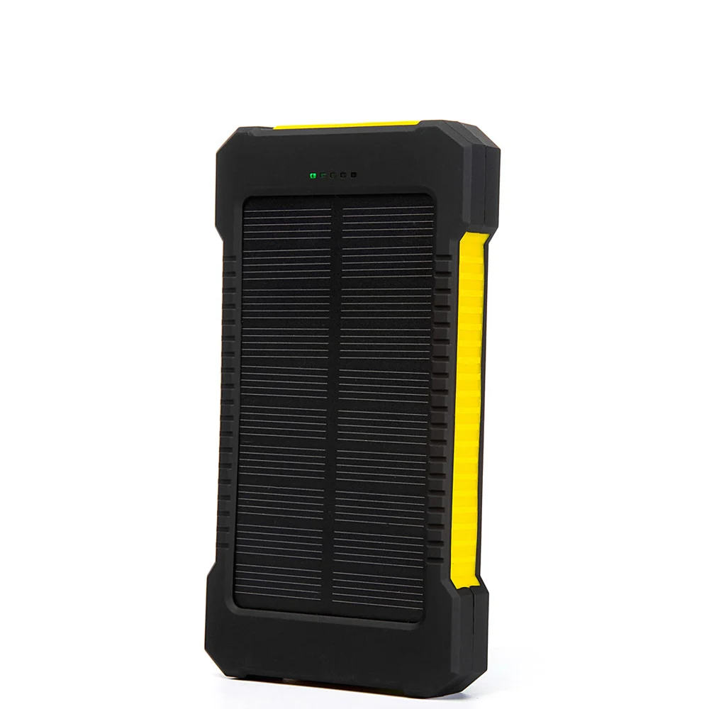 Солнечное зарядное устройство 10000 мАч двойное USB зарядное устройство Внешняя батарея Солнечное зарядное устройство банк питания для мобильного телефона зарядное устройство с фонариком