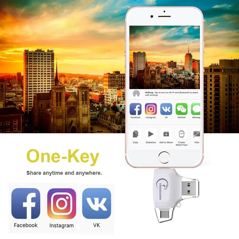 Ingelon SD Card Reader Microsd usb c micro Adapter adaptateur carte sd Type C Lightning OTG Memory Cardreader for iphone ipad (5)