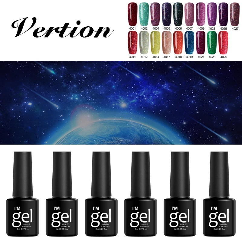 

Verntion Neon Gel Varnis Emerald Green Color Nail Design Semi Permanent Gel Nail Polish Primers Hybrid Lacquer More Step Gel