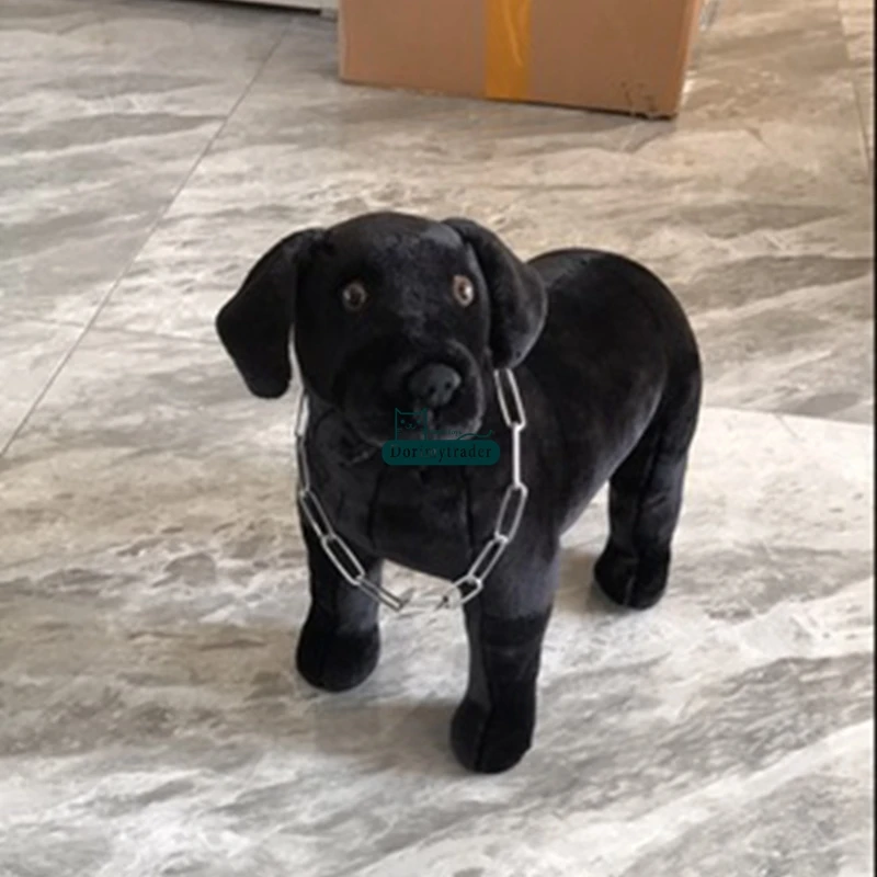 Dorimytrader realistic animal Labrador plush to simulated black dog doll can ride on the back children gift decoration r(6)