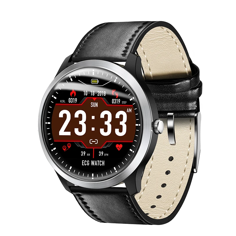 N58 ECG смарт-браслет PPG Смарт-часы ЭКГ монитор сердечного ритма ЭКГ кровяное давление Смарт-часы для Android и iOS (черный)