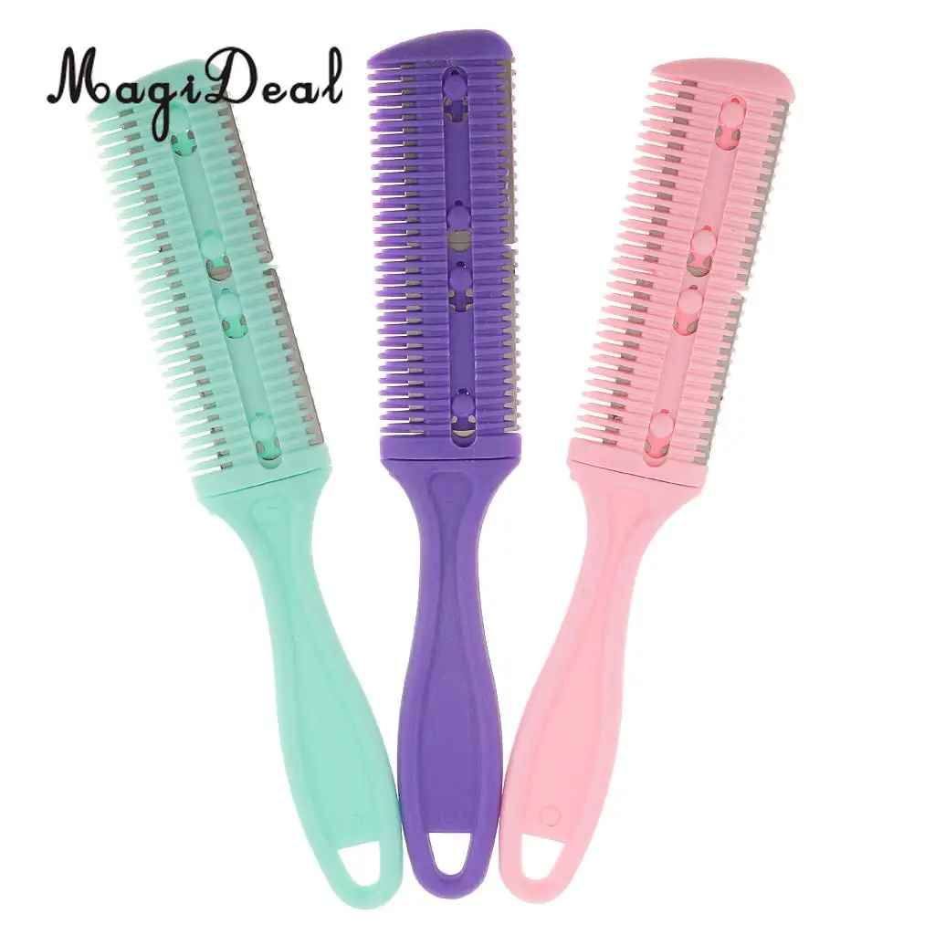 Hair Cutter Thinning Shaper Comb Razor Blades Trimmer Barber Remover Tool randomly Color High Quality stainless steel