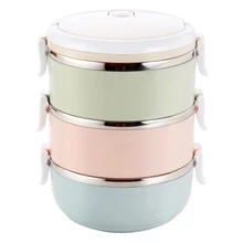 Food Container Dinnerware Set Portable Bento Box Stainless Steel Thermal Meal Box Picnic Seal Lunchbox Double Handle