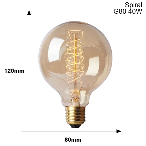 220V G80 Spiral Современный алюминиевый подвесной светильник E27 держатель лампы 110 В 220 В Светодиодный светильник накаливания винтажный Ретро лампа Эдисона Декор Подвесная лампа - Цвет корпуса: 220V G80 Spiral