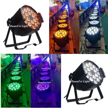

10PCS 10channel dmx par led colorful ip25 stage wash par led rgbwauv 18.18