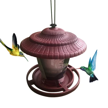 

Hanging Bird Feeder Pavilion shaped Bird Food Container Outdoor Waterproof parrot Feeder Pet Supplies Garden Decoration