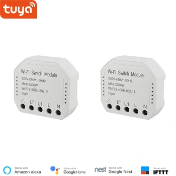 

Wholesale 2 pieces Tuya smart WiFi switch module turn your old switch into smart , compatible with alexa , google home ,IFTTT
