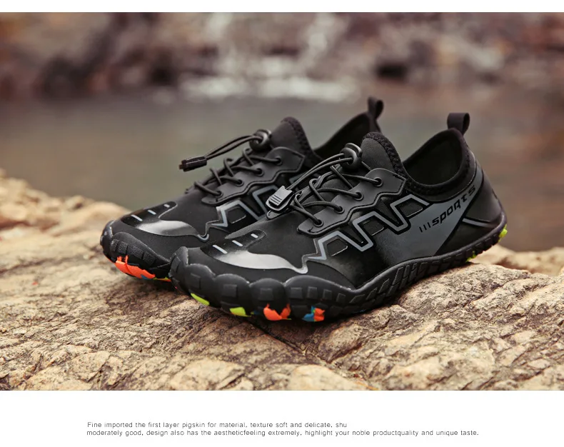 Мужская и женская пляжная летняя Уличная обувь аквасоки на Surf aqua Shoes Кожа носок полосатая обувь Легкие Пары морская обувь