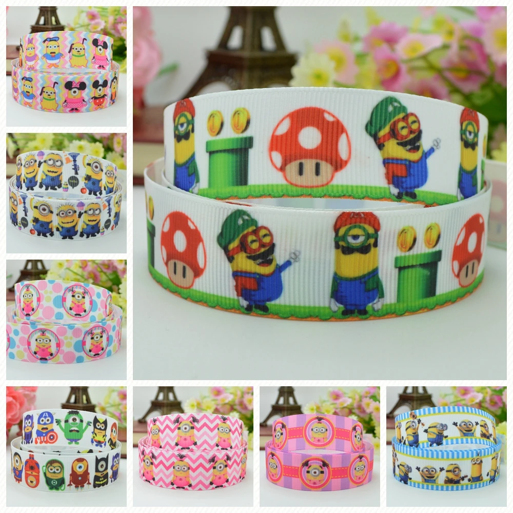 DUWES 7/8 &quot22 мм 2 5 10 50 ярдов мультфильм печатных grosgrain ленты волос лук DIY ручной