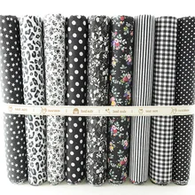 50cmx50cm 9 Designs "Black Set" Fat Quarters Bundle Cotton Fabric for Sewing Tolda Scrapbooking Quilting Patchwork Doll W3B5-6