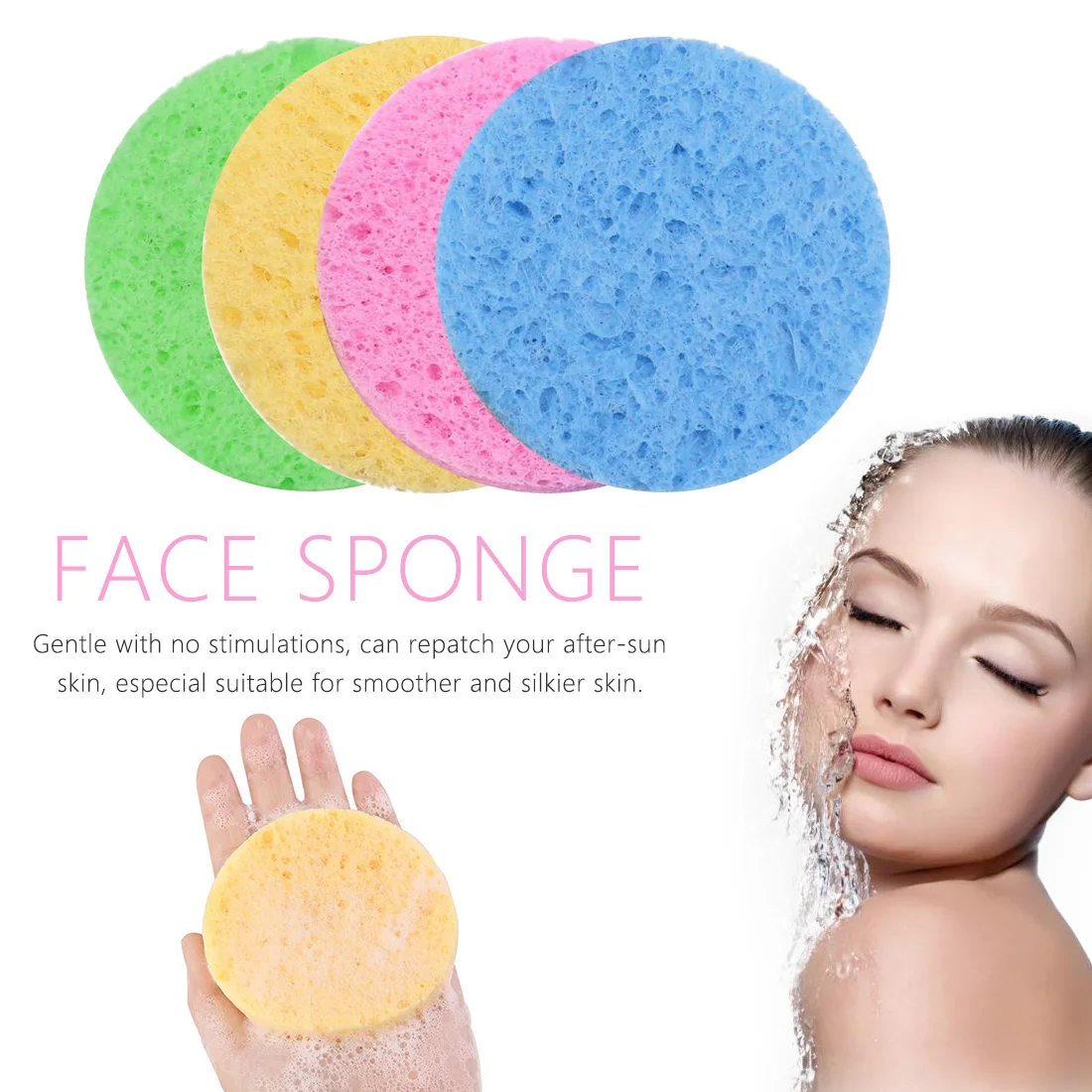 

5 pcs Makeup Remover Natural Wood Pulp Tools Cellulose Sponge compress Puff and Cosmetic Sponges Face Wash Sponge