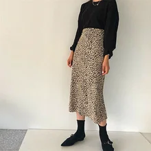 Сексуальная Женская леопардовая длинная Макси-юбка-годе с завышенной талией Женская Плюс Размер XXL женские юбки летняя винтажная Дамская одежда