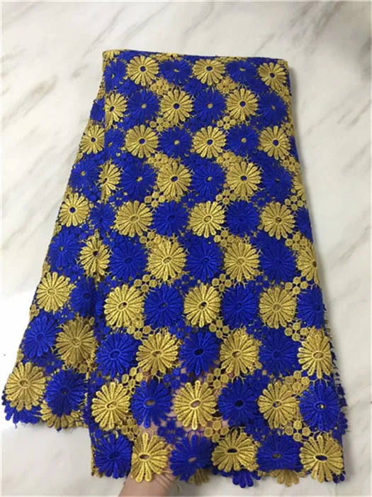 

Wonderful nice color mixed French cord lace African chemical water soluble lace fabric for dress EWP81(5yards/lot)
