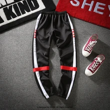 Поперечные Лоскутные Спортивные штаны с полосками по бокам, ретро спортивная одежда, спортивные штаны для мужчин, хип-хоп одежда городская Молодежная школьная одежда для бега, винтажные брюки