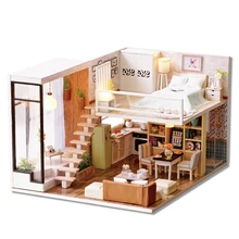 Симпатичный номер DIY Dollhous с музыкальная шкатулка девушки игрушки ручной работы миниатюрный кукольный домик игрушки для детей год Рождественский подарок