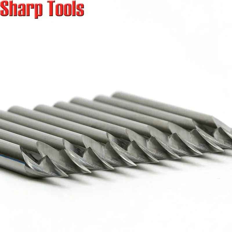 0.2-0.5mm Tip 3.175*30 Angle V Carving 1 Flute Spiral Carbide Engraving Bits CNC Router Tools Grooving Milling Cutters for Metal