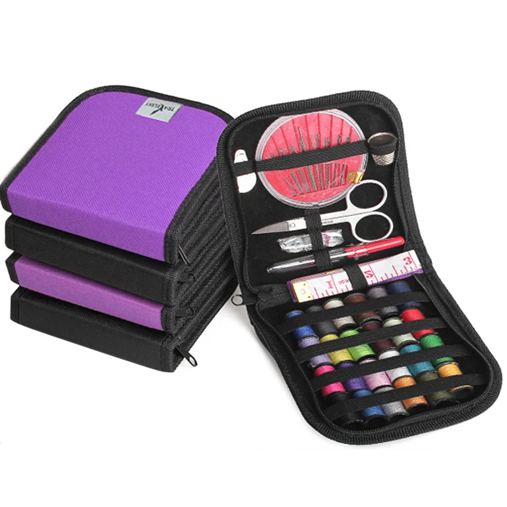 25Pcs Multifunctional Mini Sewing Kit Supplies Set Compact Zippered
