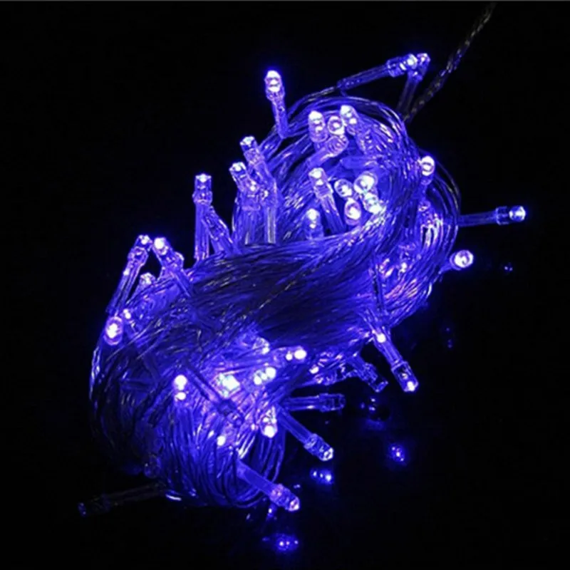 100 светодиодный 10 м синий светодиодный свет для рождественской вечеринки 110 V/220 V