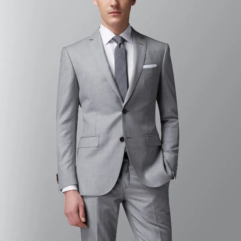 Light Grey Groom Suit Wedding Suits For Men Mens Suit Groom Tuxedo ...