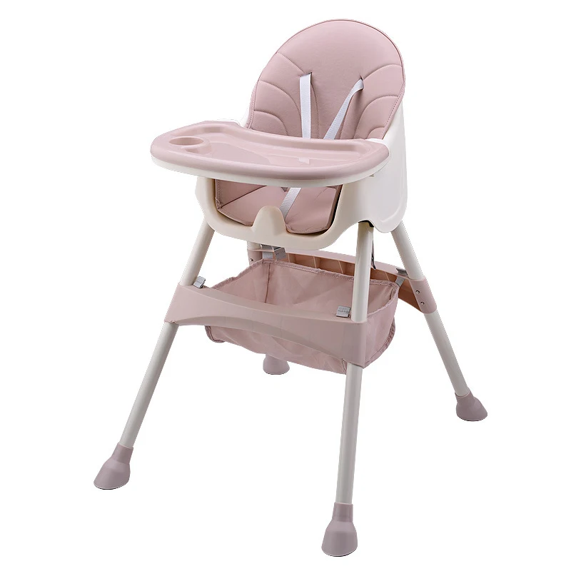 PP Material Safety Children's Dining High Chair Adjustable Foldable Seat Multi-function Portable Baby Feeding Chair For Babies