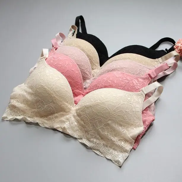 

1PC 100% Silk Knitted Full Lace Comfortable Wireless Bra Bralette SG402