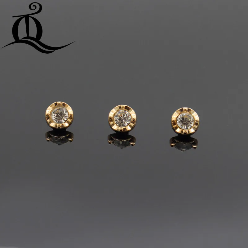 

10mm 10pcs fashion gold metal buttons with Diamonds buttons high quality buttons for shirt suit sewing accessories