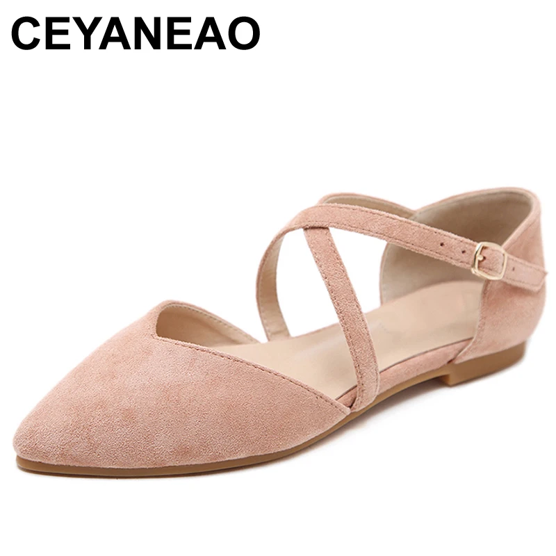 pink suede flats