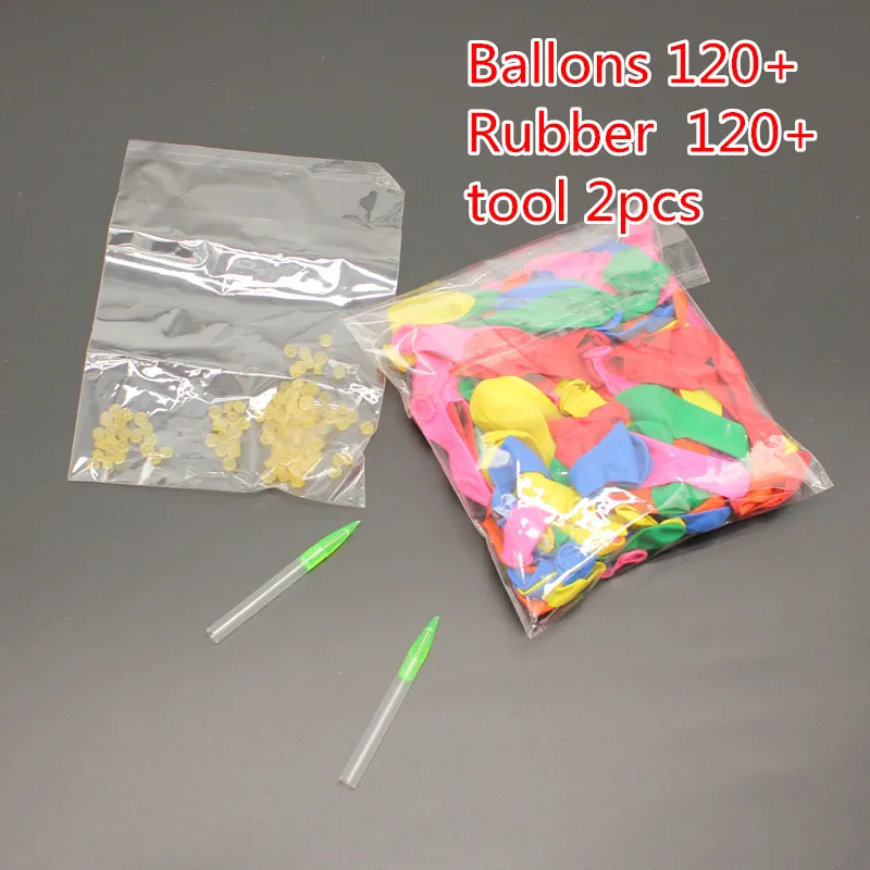 120 Water Balloons+120 Rubber Bands+2 Refill Tools Refill Pack Party