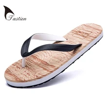 TASTIEN Brand Men Flip Flops Slippers Summer Beach Sandals Male Casual Shoes For Mens Flat Man Shoe High Quality Wood Grain