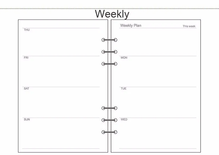Fromthenon A5A6A7 печатная бумага для Dokibook спиральный блокнот планировщик Еженедельный дневник пустые сетчатые страницы для Filofax офисные принадлежности
