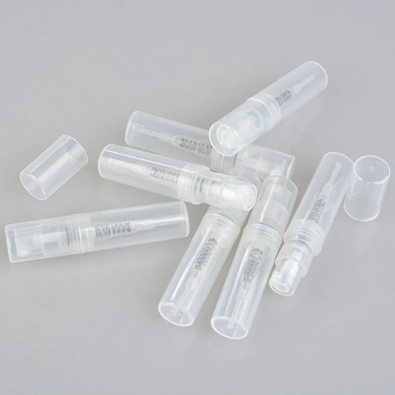 50pcs 2ml 3ml 4ml 5ml Empty Transparent Plastic Spray Bottle Makeup Perfume Atomizer Refillable Bottle Perfume Spray