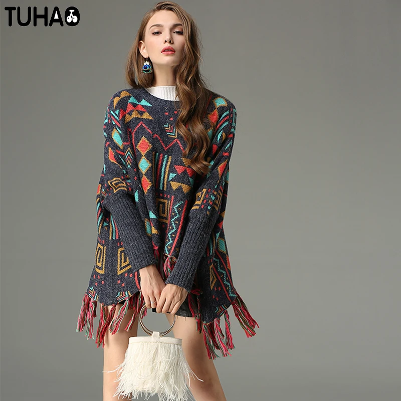Tuhao 2018 Весна Зима Для женщин; свитер для повседневной носки пальто с рукавами «летучая мышь» Для женщин Свитеры для женщин одежда Пуловеры