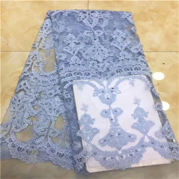 

gold beads Style African 3d High Quality Net Wedding Lace Fabric New Nigeria Sequins Guipure Tulle Sewing Evening Dress Material
