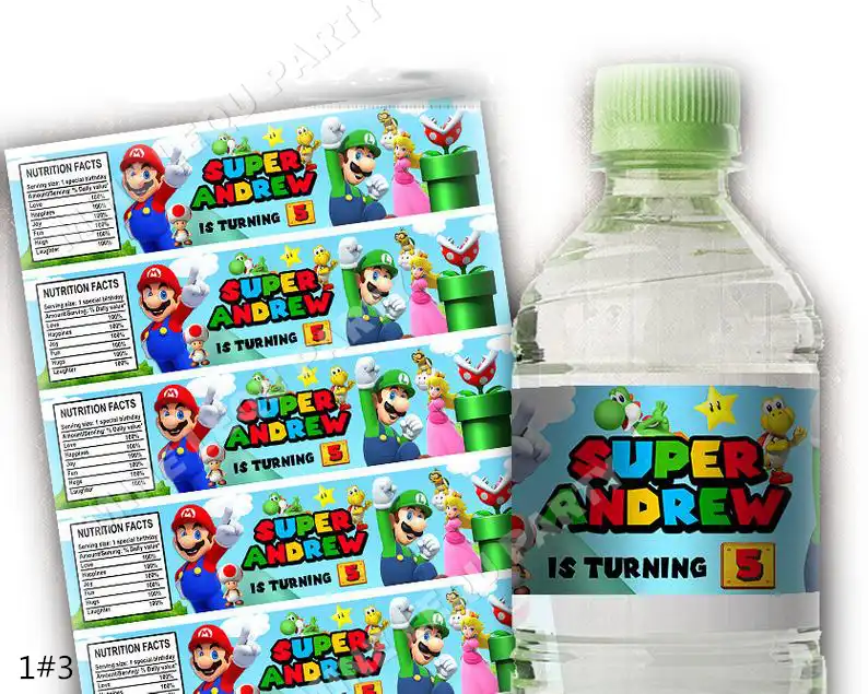 Etiquettes Autocollantes De Bouteilles D Eau Super Mario Bros 6 Pieces A Customiser Decoration Pour Bar A Bonbons Fete Prenatale Anniversaire Pour Enfants Aliexpress Etiquettes Autocollantes De Bouteilles D Eau Super Mario Bros 6 Pieces A Customiser Decoration Pour Bar A Bonbons Fete Prenatale Anniversaire Pour Enfants Aliexpress