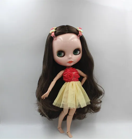 Продажа Blygirl Блит кукла голая кукла темно коричневые вьющиеся волосы на теле Совместное тела 19 совместных DIY кукла может изменить макияж кукла