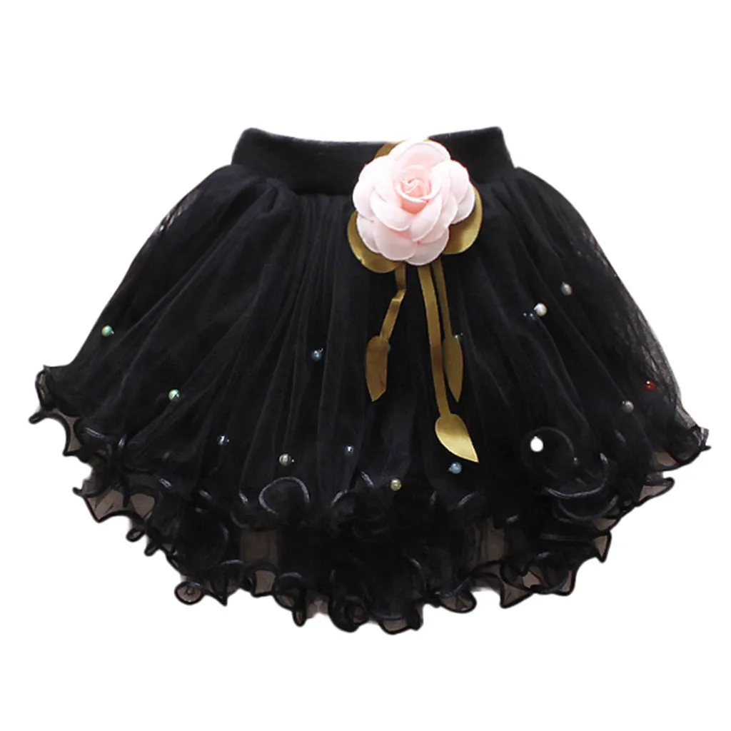 MUQGEW/Детская Юбка для маленьких девочек; юбка-пачка из марли для девочек; Одежда для девочек; милая детская юбка; - Цвет: Black