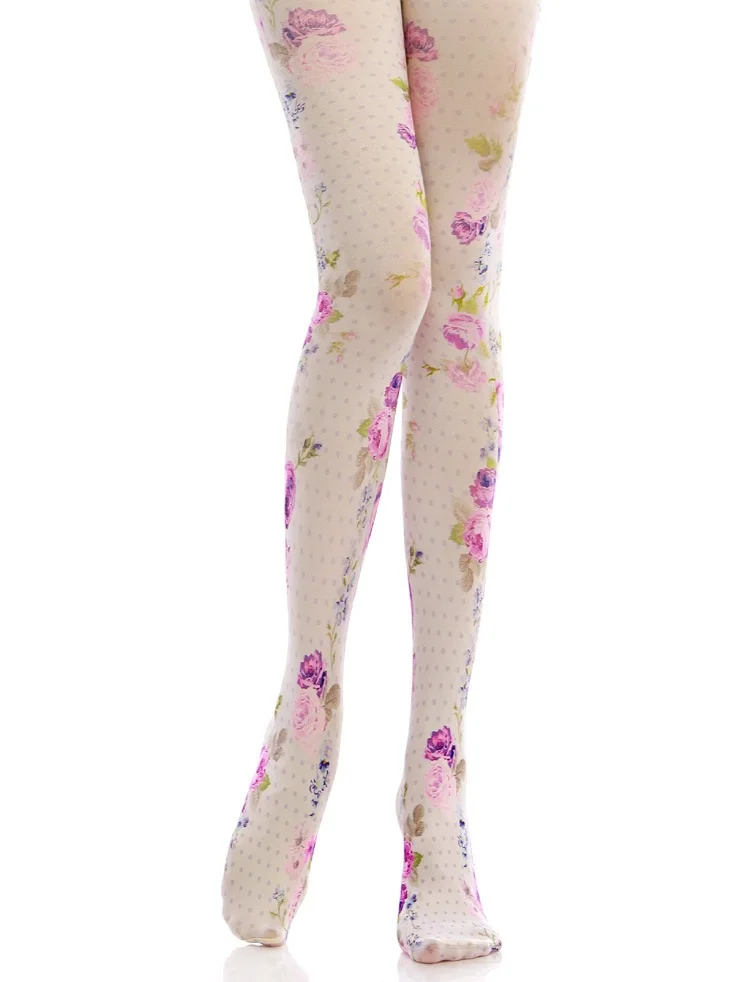 Элегантные розовые носки колготки с цветочным принтом|socks sock|socks printsocks flower |