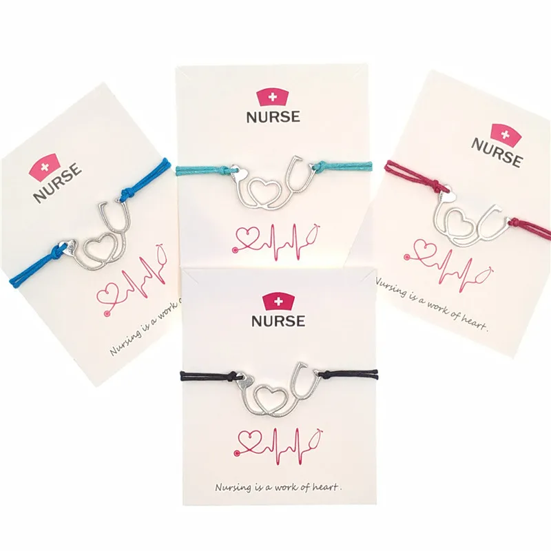 

Exquisite Medical Charms Braid Rope Chain Bracelet for Women Adjustable Bracelets Cuff Wristband Jewelry for Doctor Nurse
