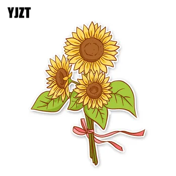 

YJZT 11.6*14.6CM Colored Beautiful Bouquet Sunflower Flowers Car Stickers Accessories Bumper Car Window 11A1557
